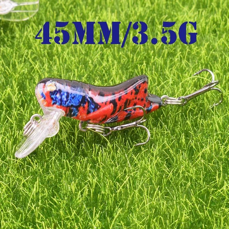 45mm 3.5g 1pcs Insect Bionic Fishing Lure Grasshopper Minnow Hard Baits Squid Artificial Swimbaits Bass Carp Pike Fishing Tackle