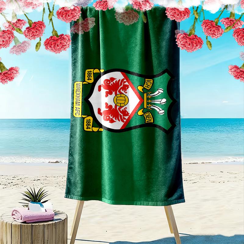 Ręcznik plażowy z nadrukiem Wrexham AFC, Duży miękki szybkoschnący ręcznik na plażę, kemping, basen