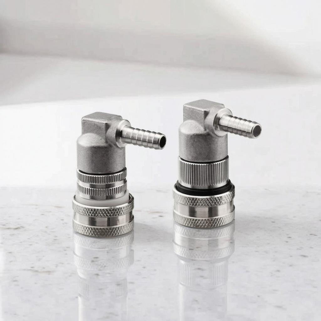 Lock Disconnect with Elbow 90-Degree Keg Fitting Stainless Steel Corny