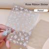 Rose Nagel Klebeaufkleber Französisch Falsche Perlen Kunststil Selbst PVC Wasserdicht DIY Abnehmbar Geprägt