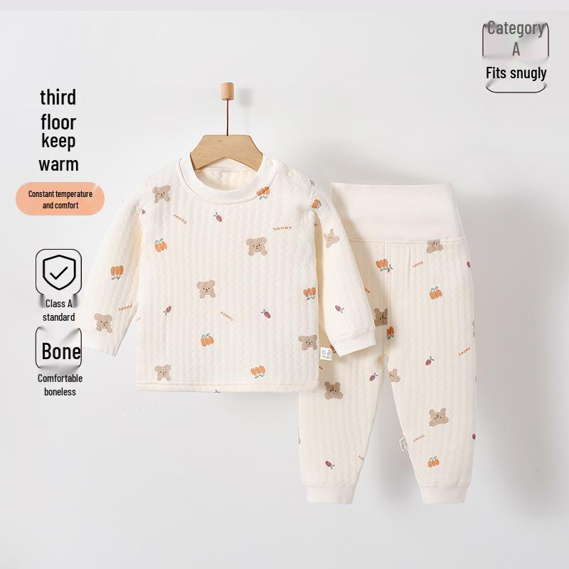 Jingqi Pure Cotton Baby Warm Underwear Set for Boys & Girls - Autumn & Winter Collection