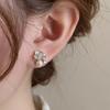 Design Zirconia Flower Pearl Earrings Female Temperament Gentle Earrings Small Hundred with Fashionable and Versatile Senior Sense Earrings
