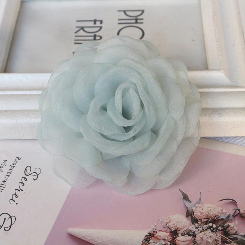 10 SZT 8CM 3D Organza Szyfon Gaza Opalana Krawędź Tkanina Sztuczny Kwiat Róży Suknia Ślubna Dekoracja Szyi DIY Szycie Aplikacja