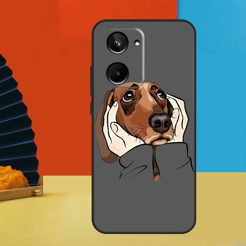 Cartoon Dachshund Sausage Dog For Realme C75 C71 C55 C53 C67 C61 C33 C63 C51 10 11 12 13 14 Pro Plus C65 GT7 15 Pro Case