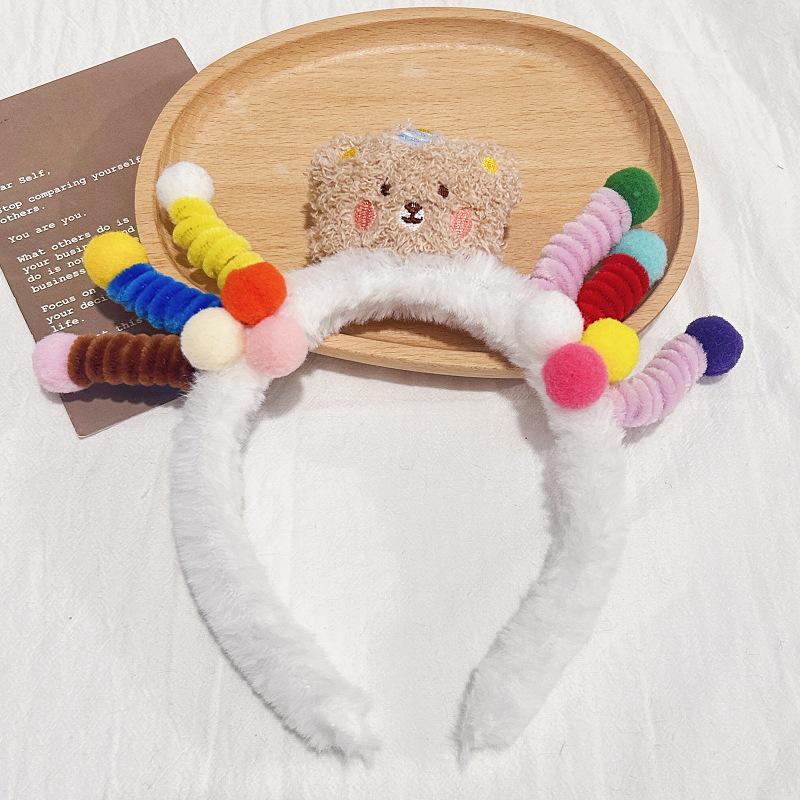 Cartoon Plush Headband: Cute Hair Accessory for Women & Kids, Perfect for Face Washing