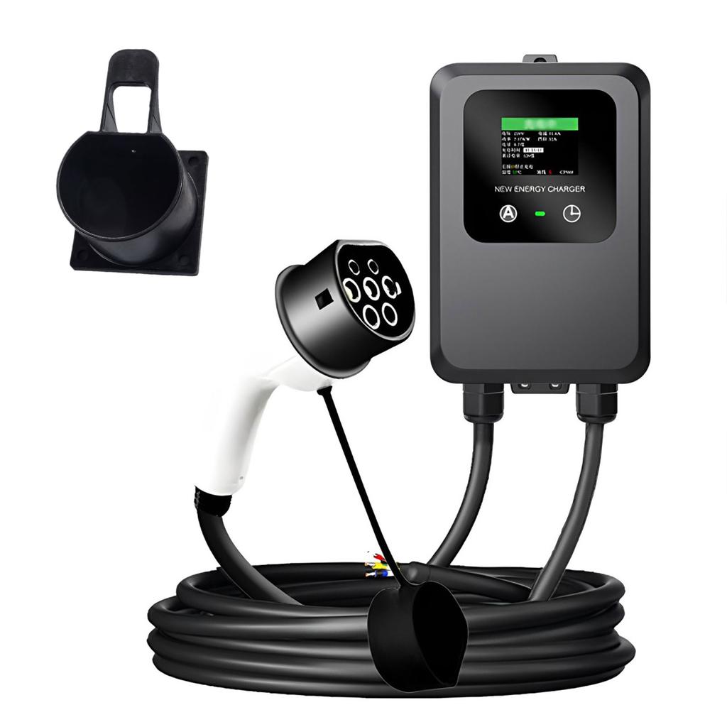 NOWY EV Wallbox 5M 7KW 32A Stacja Ładowania Samochód Dom EV Wallbox Samochód Elektryczny EV Wallbox Z 5M Kablem Ładowanie kartą/Ładuj teraz