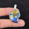 Blue Shade Ammonite Fossil Pendant 925 Sterling Silver Pendant Very Pretty Gemstone Pendant Handmade Jewelry Gifts for Mom Pendant for Women