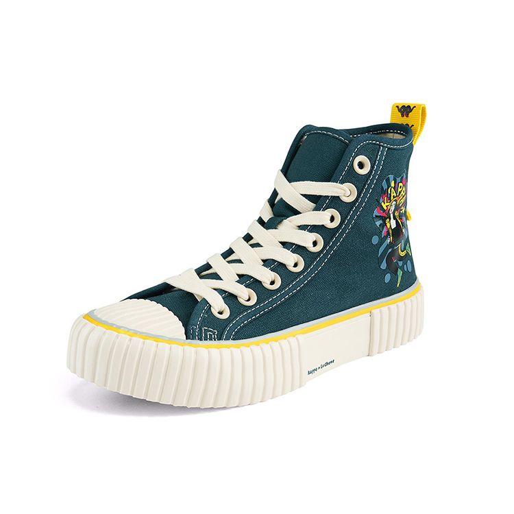 Kappa Artist Collaboration Trendy Personality High-Top Canvas Shoes Unisex sneakers Jade-Blue K0A65VS70D-849