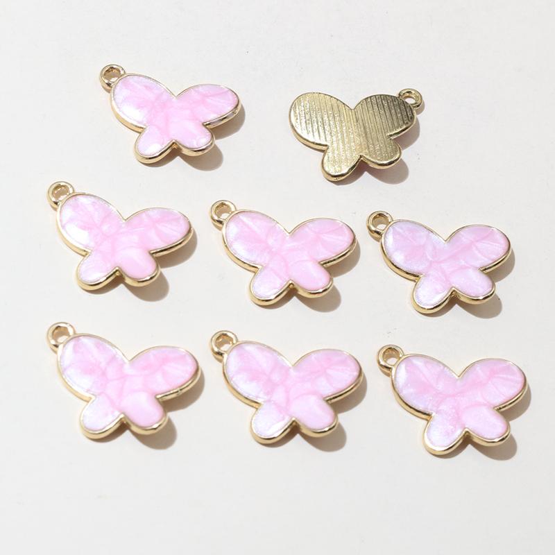 20pcs 12x18mm Enamel Butterfly Charms Pendant Small Alloy Metal DIY Jewelry Making Accessories for Earrings Necklace Bracelet