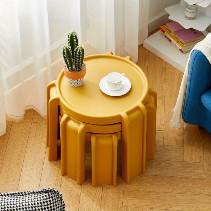 1Pc round balcony tea table coffee table ins wind living room side few outdoor tea table bedroom round table personality simple