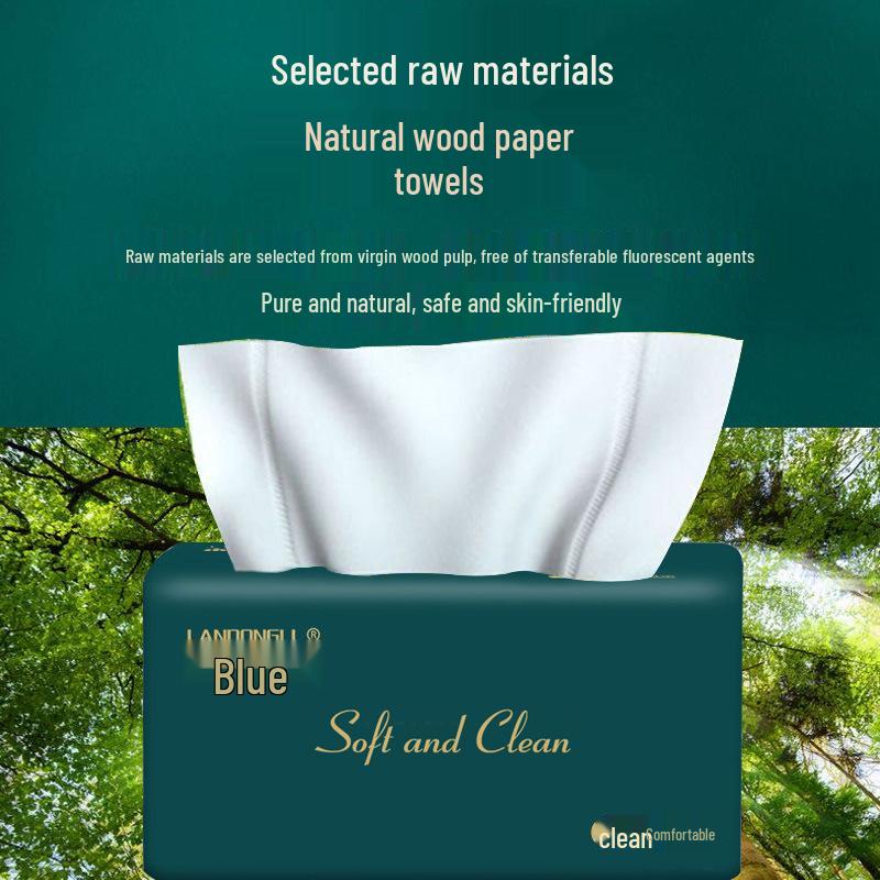 50-Pack Original Wood Pulp Facial Tissues: Thickened Four-Layer Napkins