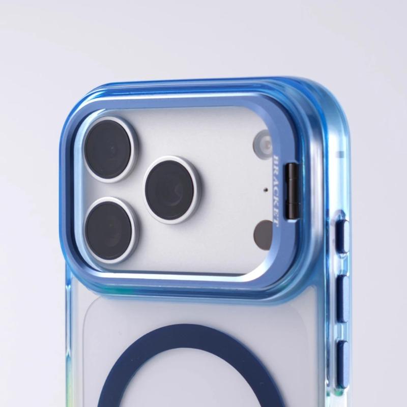 Gradient Color Transparent Magnetic Case For For Iphone 17 16 Pro Max 1 14 Plus 13 For  Lens Holder Shockproof Clear Cover