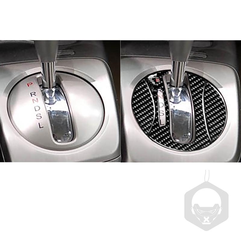 3pcs Carbon Fiber Car Interior Automatic Gear Shift Panel Cover Gearbox Trim Frame Sticker For Honda Civic 8th Gen 2006-2011