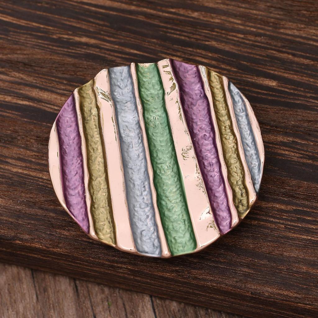 New Round Geometric Line Enamel Color Magnetic Brooch Out of the Street Banquet Women's Multi-functional Versatile Brooch