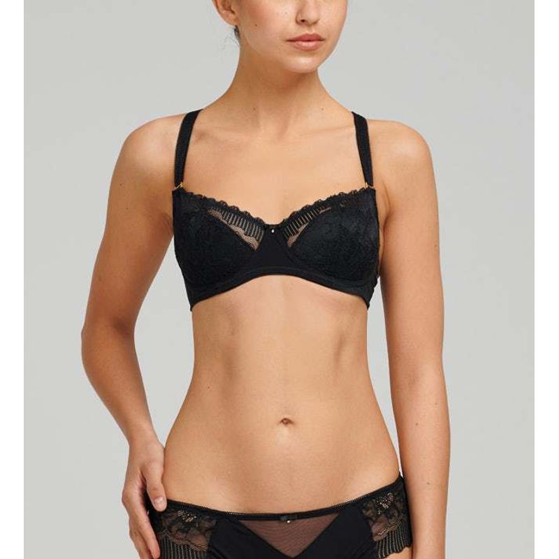 

Большой размер, тонкий хлопковый бюстгальтер Black 75E-34E