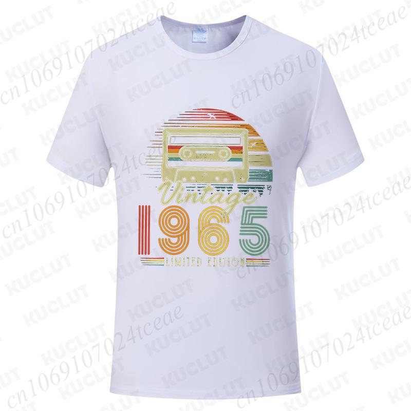 Unisex Vintage 1965 Print T-shirts for Unisex WoUnisex Birthday Vintage Letter Design Tshirt Short Sleeve Clothes Fashion Casual Tee Clothing