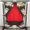 Used 606aa20Antique kimono, furisode, five crests, wave and imperial carriage, retro modern, Taisho Roman, Showa retro, Japanese and Western MIXGood