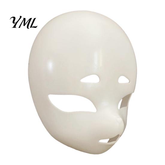 Full Face Plastic Mask DIY Blank Fox Mask, White Furry Head Base Unpainted Animal Anime Style Costume Fursuit Accessory for Halloween Masquerade