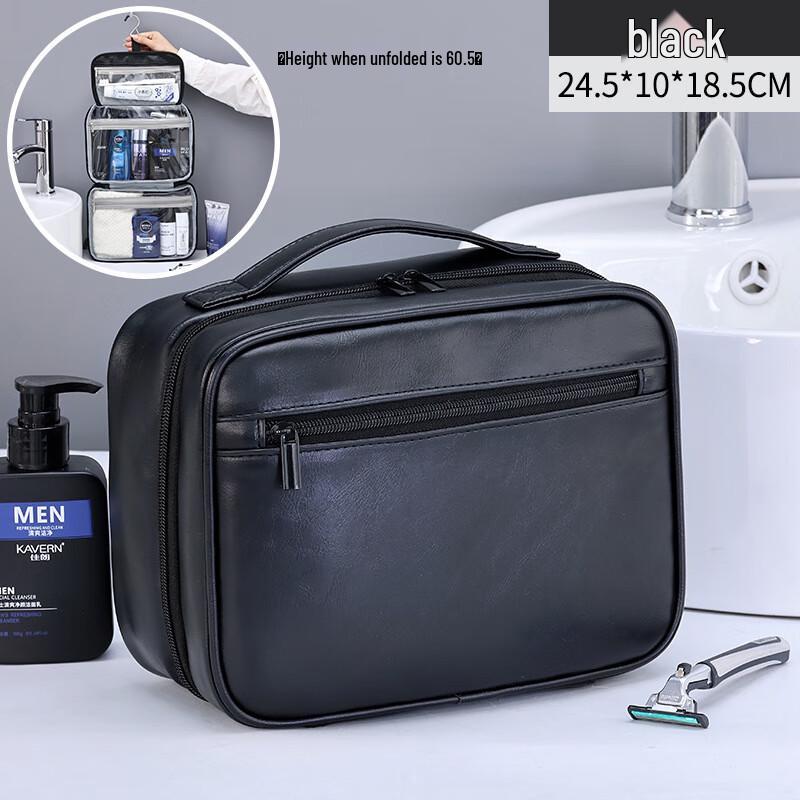 AIIJIU Men s PU Business Toiletry Bag One Size