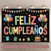 Płaszczyzna 2D, 1 hiszpański baner z życzeniami urodzinowymi "Feliz Cumpleanos", yzb