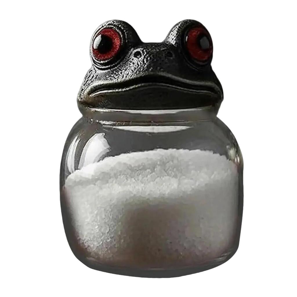 Mehrzweck-Glasbehälter inklusive Deckel Froschmuster Organizer für die Küche Gewürzorganisation Verbesserung