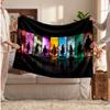 Demon Slayer Printed Flannel Blanket, Skin Friendly Warm Throw for Indoor Couch Bed Daily Use
