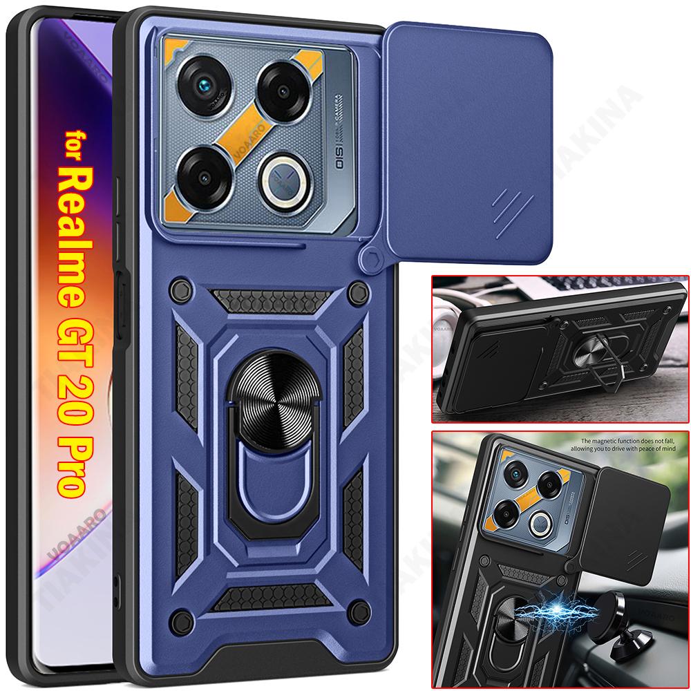 Slide Lens Armor Funda for Infinix GT 20 Pro Case Magnetic Ring Stand Holder Cover for Infinix GT 20 Pro Case Protective Capa