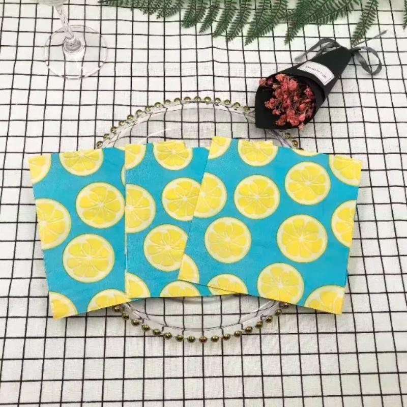 20pcs/Pac 33*33cm 2-Ply Disposable Party Napkin Fruits Pattern
