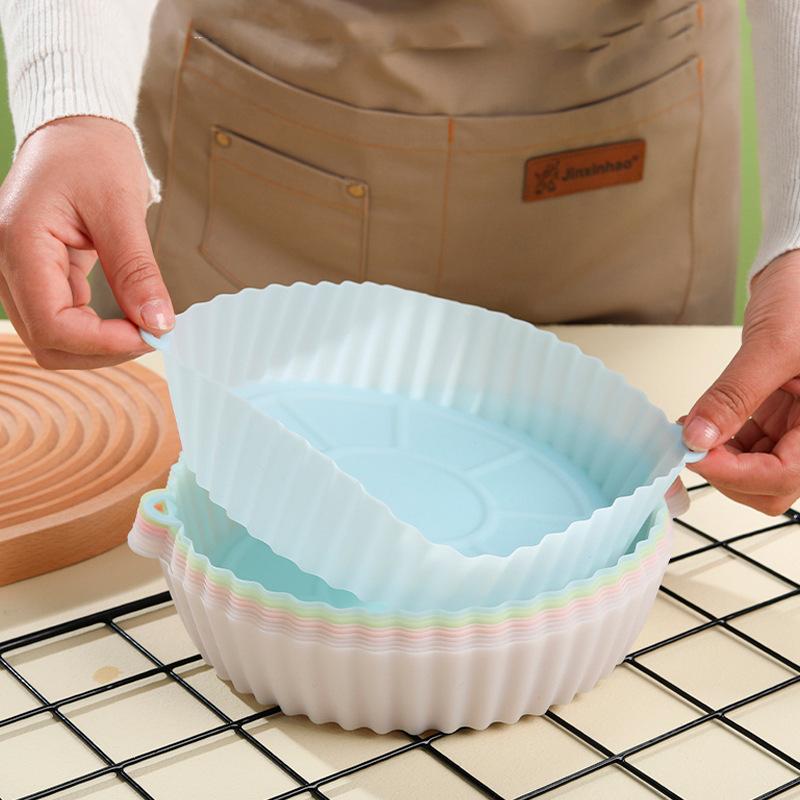 Silicone Air Fryer Reusable Paper Liner Non-stick Mat Round Paper Baking Mats Kitchen Airfryer Baking Accessories Oil Oven Tray