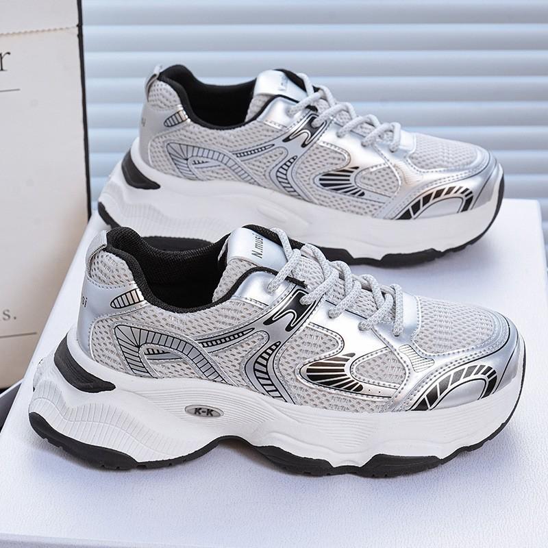 

Women s Shoes New Breathable Mesh Korean All-matching Platform Height-increasing Sneakers Casual Dad s Fashionable 39