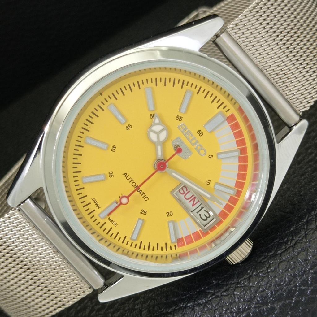 JAPAN VINTAGE REFURBISHED SEIKO 5 AUTOMATIC 6309A MENS YELLOW WATCH A440725-4 Sk-a440725