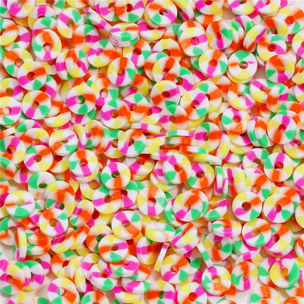 350pcs 6mm Flat Round Polymer Clay Beads Loose Spacer Beads for Jewelry Making DIY Needlework Bracelet Necklace Accessories