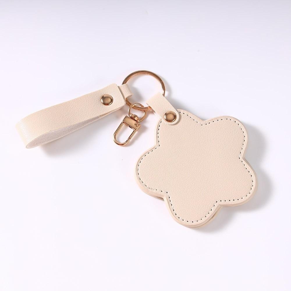 Rotate Small Mirror Stars Shape Makeup Mirror PU Leather Colorul Star Keychain  Graduation Gift
