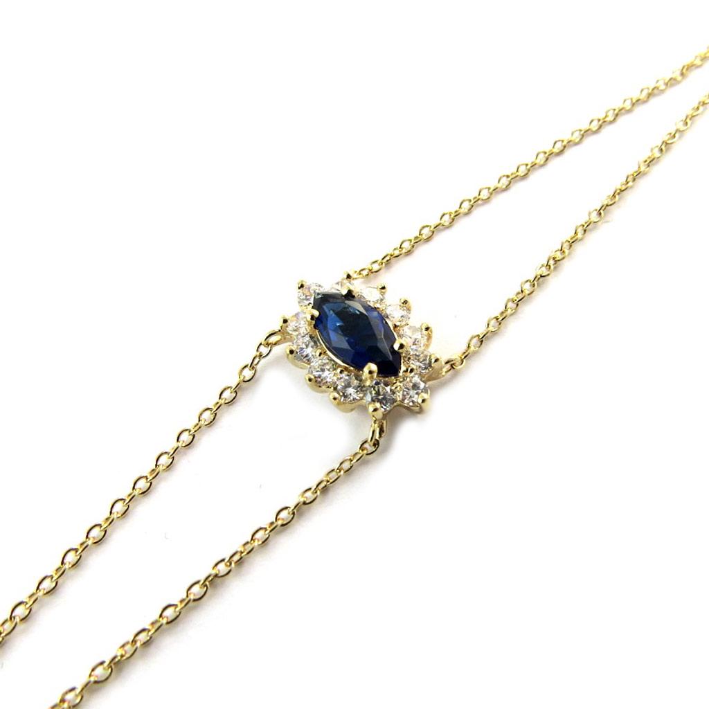 Les Trésors De Lily [N5401] - Gold Plated Bracelet 'Victorina' Golden Sapphire