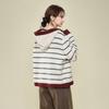 Lazy Hooded Striped Knitted Sweater Long-sleeved Thickened Bottoming Shirt with Autumn and Winter New Loose Coat Top Women