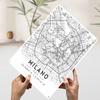 Milan City Map Poster Customized Wall Art Vintage Metal Signs Retro Tin Plaque for Man Cave Modern Home Decoration Luxury Decor