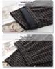 Women's 2024 Winter Wool Plaid Fleece-Lined Elastic Waist Wide-Leg Pants