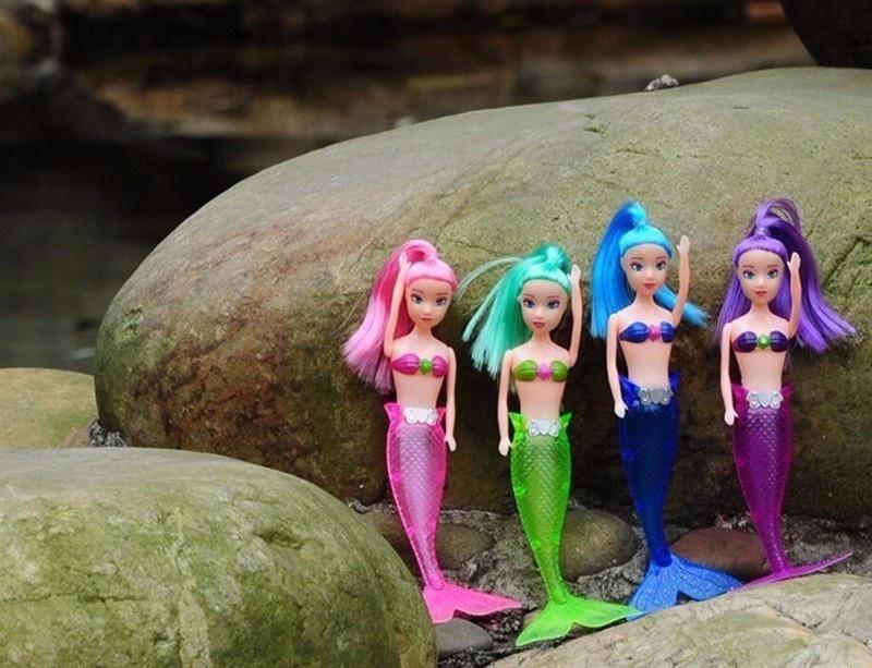 1 buc. Lumină LED rezistentă la apă, păpușă sirenă pentru înot Prinsess, copil, fete, jucărie, baie, spa, piscină