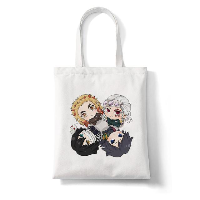 Demon Slayer Japan Anime Kimetsu No Yaiba Kamado Tanjirou Kabelky Taška cez rameno Nákupná kabelka Vysokokapacitná dámska plátená taška