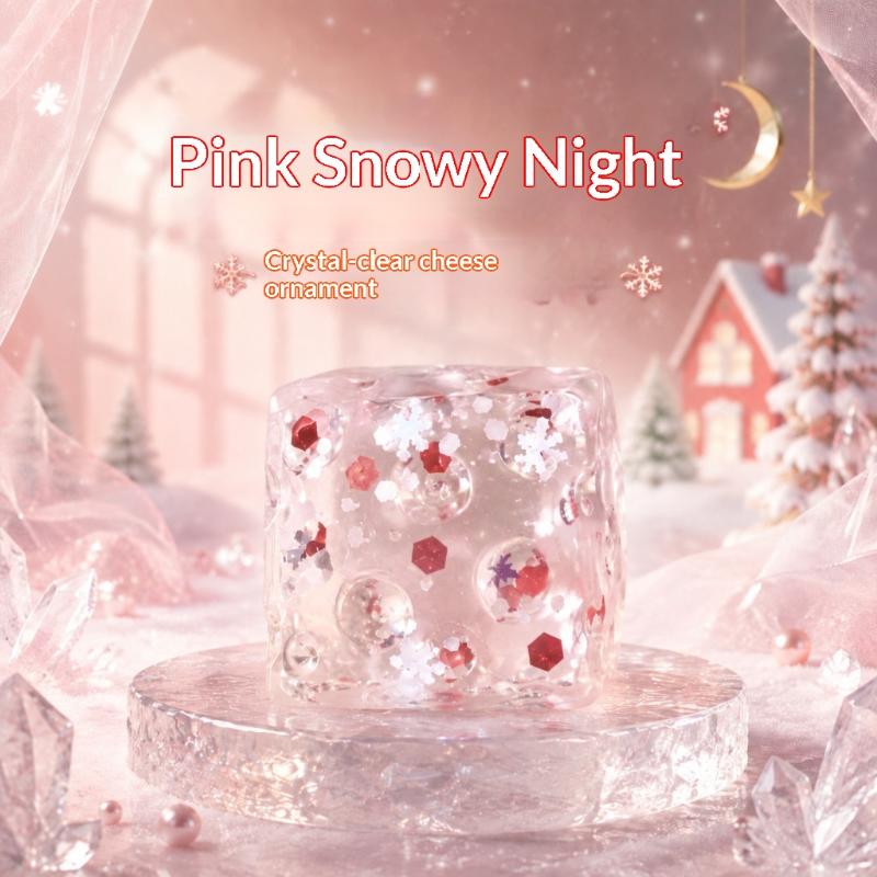 Crystal Slime Cube Squeeze Ice Cube Transparent Soft Ice Cube Fidget Square Colorful Sensory Fidget Use Tool