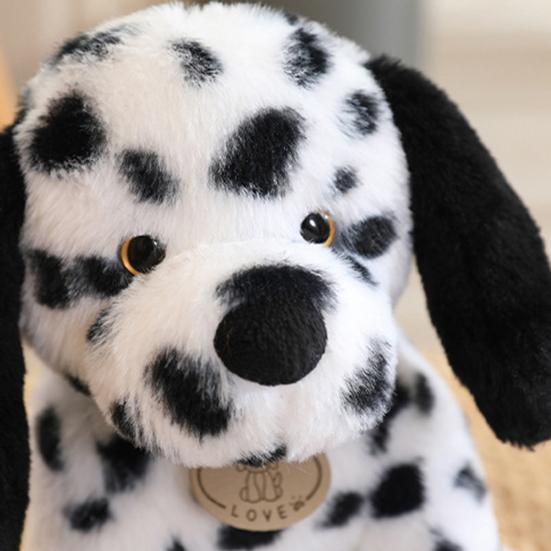 Spotted Dalmatian Plush Toy 25cm Super Soft Stuffed Dog Huggable Sitting Pose Cuddly Dog Plushie Gift for Girls Boys