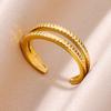 Women Rings Stainless Steel Gold Color Finger Ring for Female Simple Aesthetic Jewelry Accessories Handmade Gifts Anillos Mujer