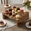 Solid Wood Cake Rack Rustic Serving Stand Dim Sum Rack Dessert Display Stand  Kitchen Counter