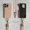 Luxury USB Charging Cable Genuine Leather Case For iPhone 16 Pro Max 15Pro 11 13 12pro 14Pro Strap Crossbody Lanyard Phone Cover