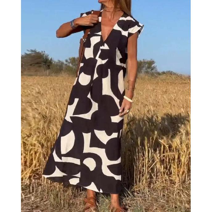 New Year Summer Vacation Beach Music Festival Commuting Work Comfortable Sexy Elegant Women'S Fashion Printed Dress