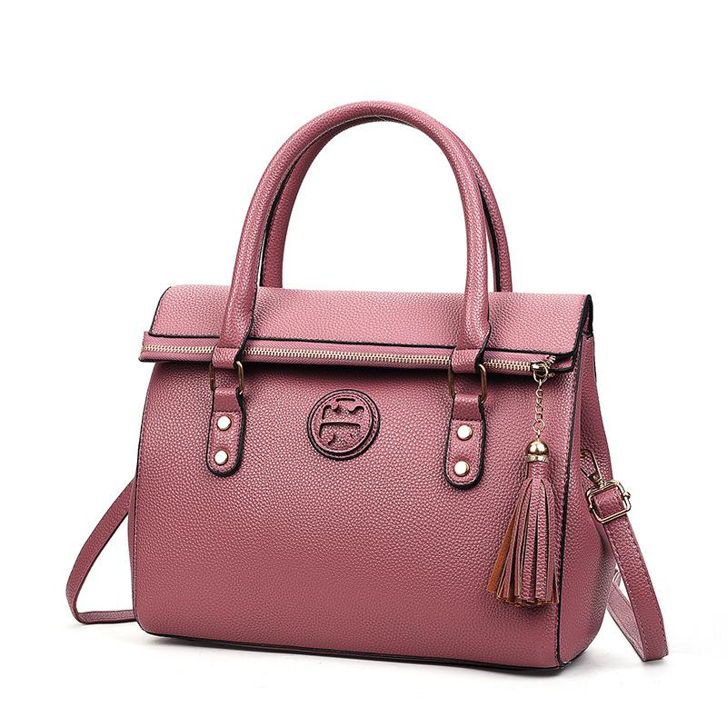 Cowhide Pattern Handbag, New Tassel Mother and Child Bag, Large Capacity, Premium Rivet Shoulder Bag, Messenger Bag, Fashionable Wallet.