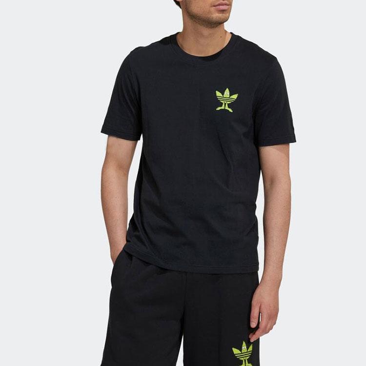 adidas Logo Print Round Neck Sports T-Shirt - Japan Edition Men Tops Black HM2493