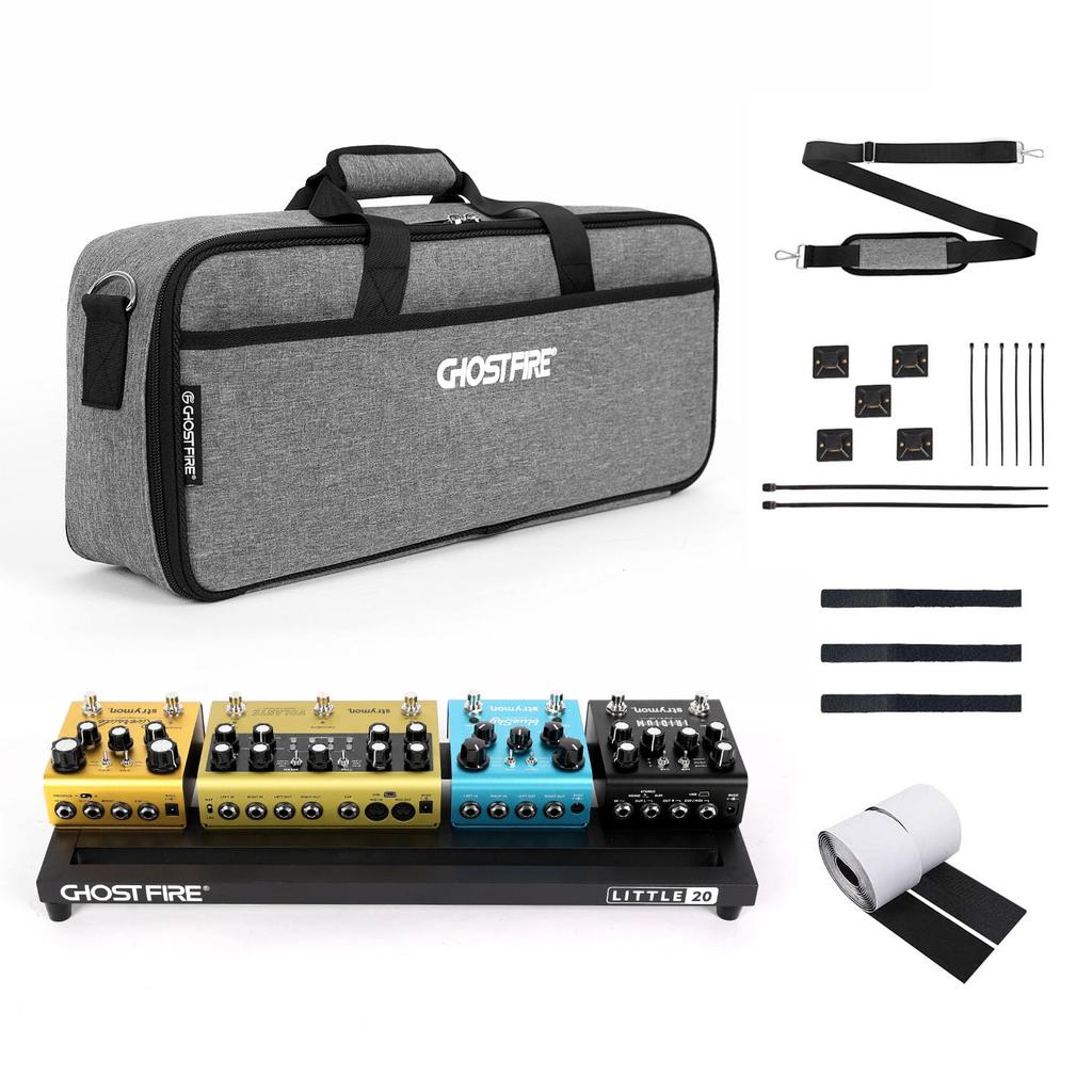 GHOSTFIRE Ultra Light Guitar Effector Board Pedal Board Aluminum Alloy Velcro Fastener Carrying Bag Included V Series (V-Little20(51X18cm))