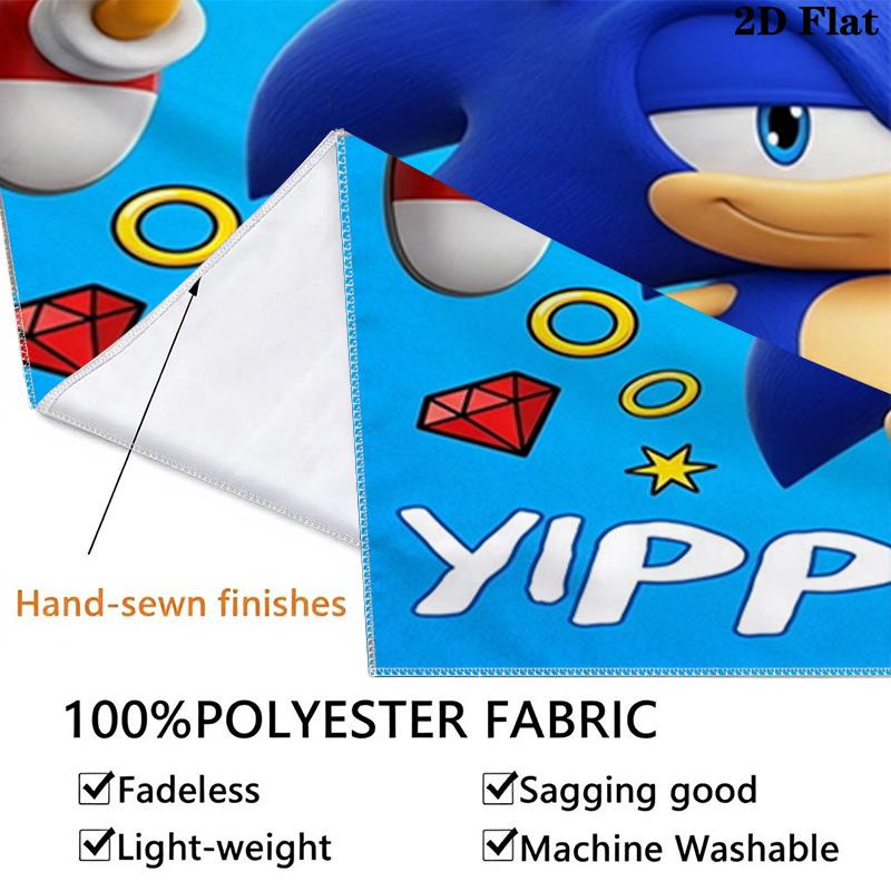 Sonic Hedgehog Wall Tapestry Aesthetic Wall Hanging Printed Fabric Blanket Decorative Tapestries For Bedroom Living Room Home Decor
