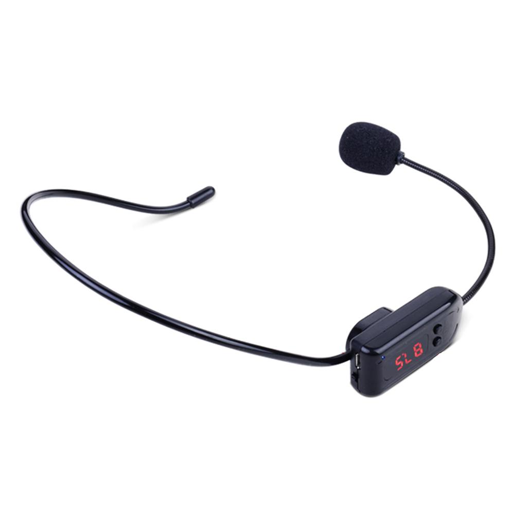 FM Wireless Microphone Headset High-definition Digital Tube Display Frequency Microphone Headset 15-20m/49-65in